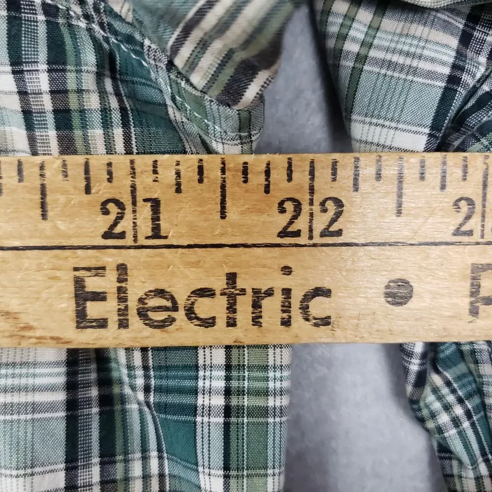 Banana Republic Men's Size M Long Sleeve Button Up Green Plaid Slim Fit Heritage